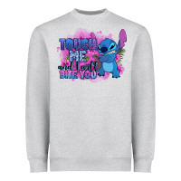 Heather Grey touch me and i will bite you stitch Heavyweight Sweatshirt - Zillion Design Studio