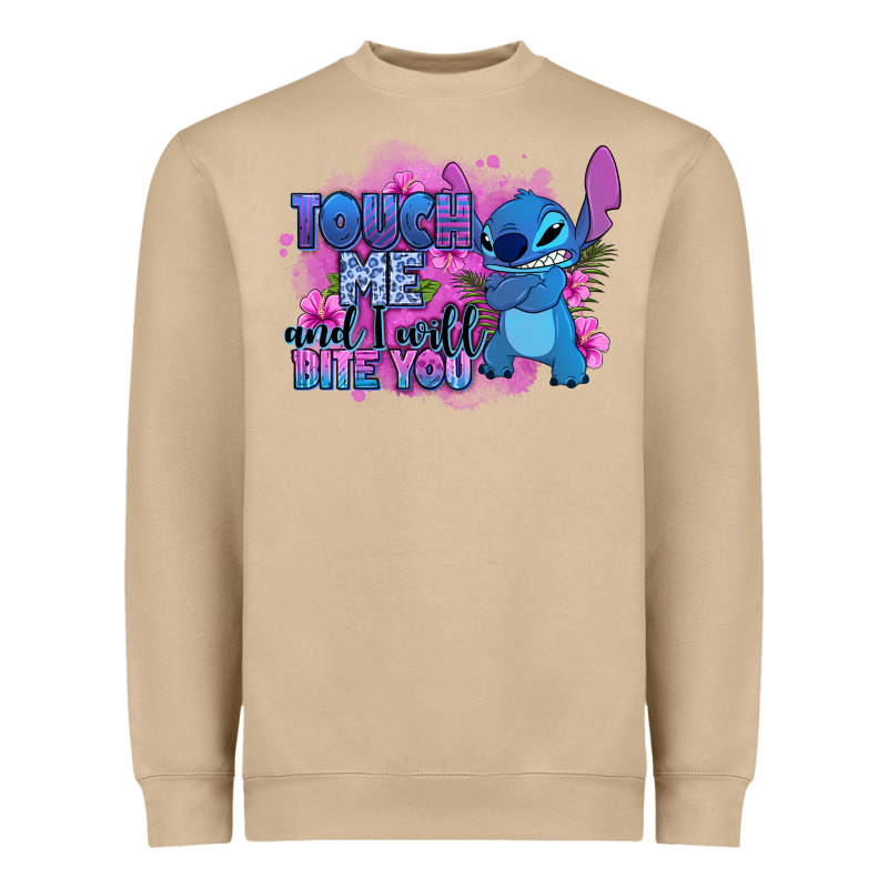 Touch Me And I Will Bite You Stitch Heavyweight Sweatshirt by Zillion Design Studio | Teevron