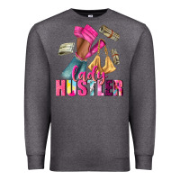 Charcoal Heather lady hustler afro high heels Premium Sweatshirt - NancyCooperArtShop