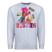 Heather Grey lady hustler afro high heels Premium Sweatshirt - NancyCooperArtShop