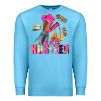 Ocean Blue lady hustler afro high heels Premium Sweatshirt - NancyCooperArtShop
