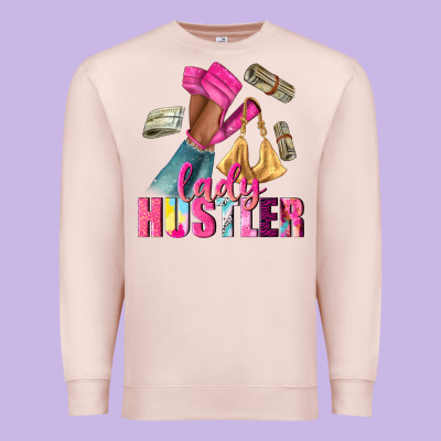 Lady Hustler Afro High Heels Premium Sweatshirt Designed By Nancycooperartshop