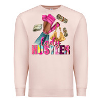 Pale Pink lady hustler afro high heels Premium Sweatshirt - NancyCooperArtShop