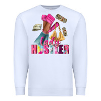 White lady hustler afro high heels Premium Sweatshirt - NancyCooperArtShop