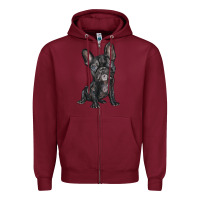 Burgundy french bulldog Zipper Hoodie - BarkalooDesign