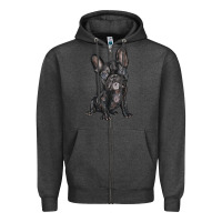Charcoal Heather french bulldog Zipper Hoodie - BarkalooDesign
