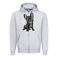 Heather Grey french bulldog Zipper Hoodie - BarkalooDesign