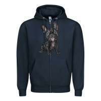 Navy french bulldog Zipper Hoodie - BarkalooDesign