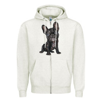 Oatmeal Heather french bulldog Zipper Hoodie - BarkalooDesign