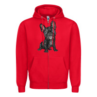 Red french bulldog Zipper Hoodie - BarkalooDesign