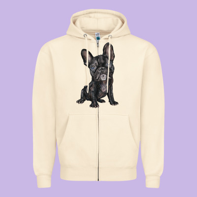 French Bulldog Zipper Hoodie Designed By Barkaloodesign