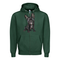 Sports Green french bulldog Zipper Hoodie - BarkalooDesign