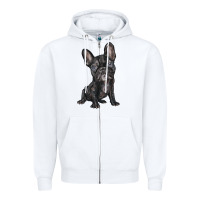 White french bulldog Zipper Hoodie - BarkalooDesign