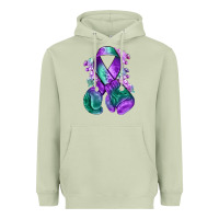 Matcha purple and green anal cancer with boxing gloves na Heavyweight Hoodie - NancyCooperArtShop