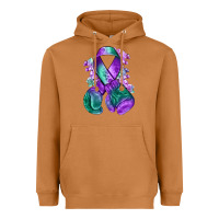 Meerkat purple and green anal cancer with boxing gloves na Heavyweight Hoodie - NancyCooperArtShop