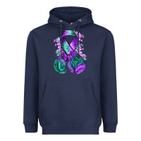 Navy purple and green anal cancer with boxing gloves na Heavyweight Hoodie - NancyCooperArtShop