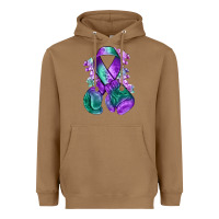 Toasted Coconut purple and green anal cancer with boxing gloves na Heavyweight Hoodie - NancyCooperArtShop