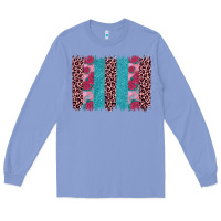 Colony Blue valentines day leopard rose glitter brush stoke Long Sleeve Tee - JahusDesignShop