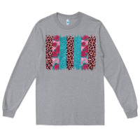 Heather Grey valentines day leopard rose glitter brush stoke Long Sleeve Tee - JahusDesignShop