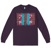 Plum valentines day leopard rose glitter brush stoke Long Sleeve Tee - JahusDesignShop