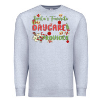 Heather Grey santa's favorite daycare provider Premium Sweatshirt - MaliasSmallBusiness
