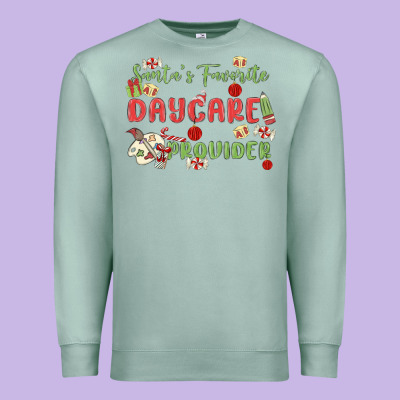 Santa's Favorite Daycare Provider Premium Sweatshirt Designed By Maliassmallbusiness