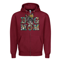 Burgundy dog mom french bulldog Zipper Hoodie - BarkalooDesign