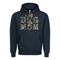 Navy dog mom french bulldog Zipper Hoodie - BarkalooDesign