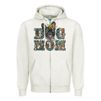 Oatmeal Heather dog mom french bulldog Zipper Hoodie - BarkalooDesign