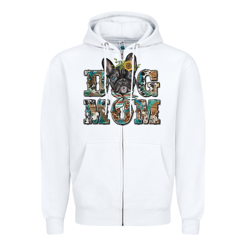 Dog Mom French Bulldog Zipper Hoodie by BarkalooDesign | Teevron