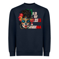 Navy in a world full of princesses be a chingona Heavyweight Sweatshirt - CTS Tumbler Store