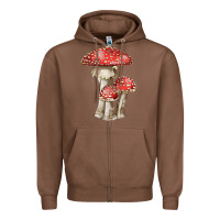 Chestnut Autumn Mushroom Illustrations Zipper Hoodie - LillyAllenDesigns