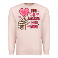 Pale Pink i m a sucker for you Premium Sweatshirt - MaliasSmallBusiness