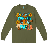 Army Green Cutest Pumpkin In The Patch Long Sleeve Tee - Artiststas