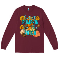 Burgundy Cutest Pumpkin In The Patch Long Sleeve Tee - Artiststas