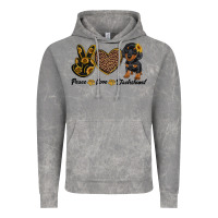 Cloud Rock peace love dachshund Vintage Hoodie - RanaPortraitStore