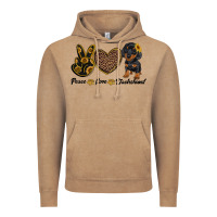 Vintage Coffee peace love dachshund Vintage Hoodie - RanaPortraitStore