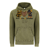 Vintage Olive peace love dachshund Vintage Hoodie - RanaPortraitStore