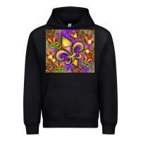 Black Mardi Gras fleur de lis Urban Hoodie - NancyCooperArtShop