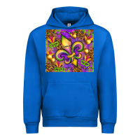 Cobalt Mardi Gras fleur de lis Urban Hoodie - NancyCooperArtShop