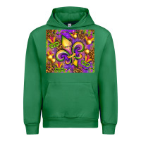 Emerald Mardi Gras fleur de lis Urban Hoodie - NancyCooperArtShop