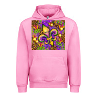 Fuchsia Pink Mardi Gras fleur de lis Urban Hoodie - NancyCooperArtShop