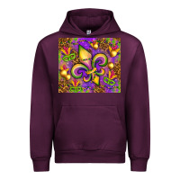 Mauve Wine Mardi Gras fleur de lis Urban Hoodie - NancyCooperArtShop