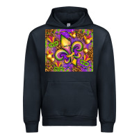 Navy Mardi Gras fleur de lis Urban Hoodie - NancyCooperArtShop