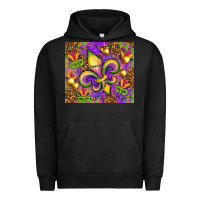Pigment Black Mardi Gras fleur de lis Urban Hoodie - NancyCooperArtShop