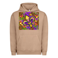 Pigment Burro Mardi Gras fleur de lis Urban Hoodie - NancyCooperArtShop