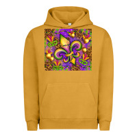 Pigment Peanut Butter Mardi Gras fleur de lis Urban Hoodie - NancyCooperArtShop