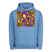 Pigment Pebble Blue Mardi Gras fleur de lis Urban Hoodie - NancyCooperArtShop