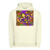 Pigment Pistachio Mardi Gras fleur de lis Urban Hoodie - NancyCooperArtShop