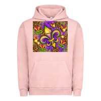 Pigment Salmon Mardi Gras fleur de lis Urban Hoodie - NancyCooperArtShop